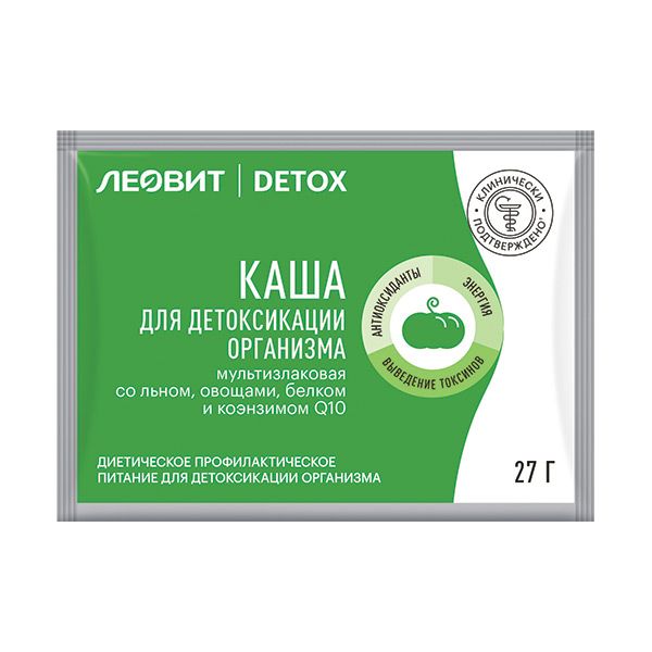Каша мультизлаковая со льном и овощами Detox Леовит пак. 27г