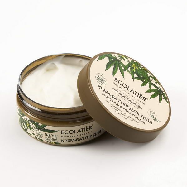 Крем-баттер для тела Упругость & Релаксация Серия Organic Cannabis, Ecolatier Green 150 мл фото №4