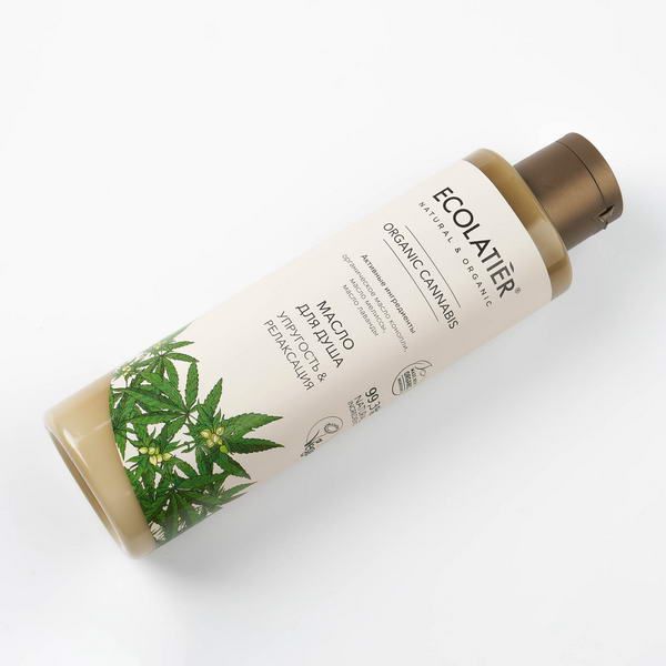 Масло для душа Упругость & Релаксация Серия Organic Cannabis, Ecolatier Green 250 мл фото №3