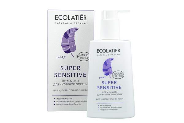 Крем-мыло для интимной гигиены для чувствительной кожи Super Sensitive Ecolatier 250мл фото №3