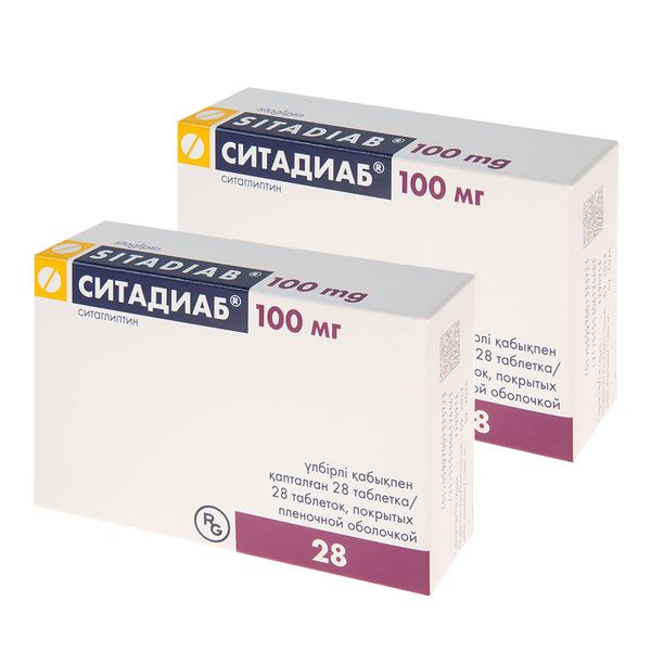 2Х Ситадиаб таблетки п/о плен. 100мг 28шт