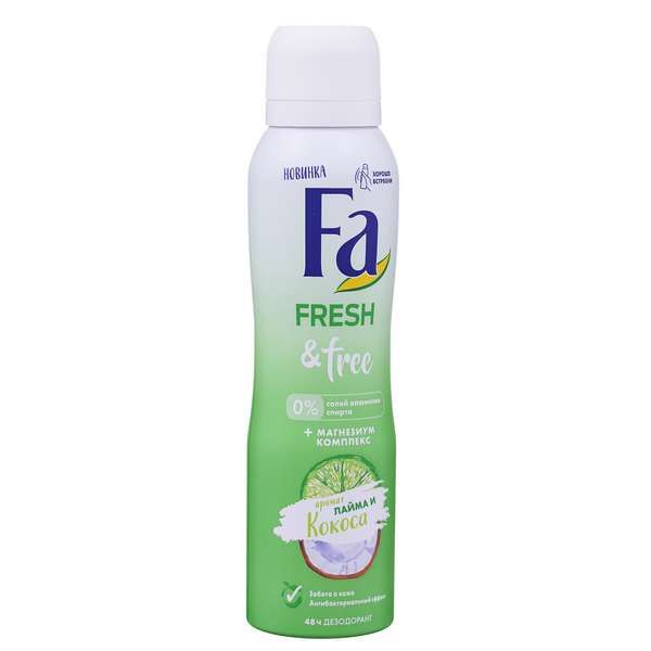 Дезодорант аэр. лайм-кокос Fresh&Free Fa/Фа 150мл фото №4
