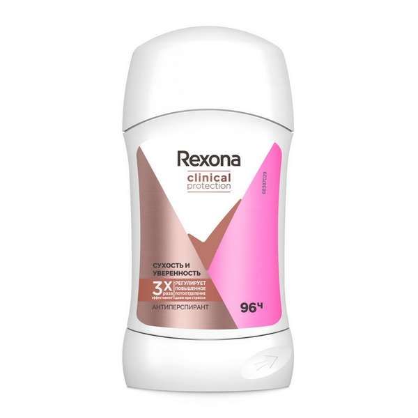 Антиперспирант - дезодорант карандаш Сухость и Уверенность Clinical Protection Rexona/Рексона 40мл фото №2