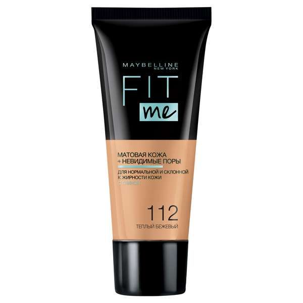 Крем тональный теплый бежевый Fit Me Maybelline/Мэйбиллин 30мл тон 112