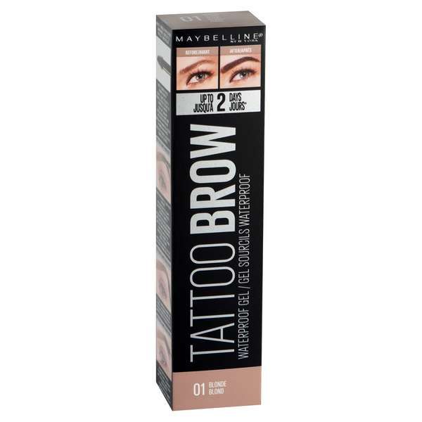 Гель для бровей тату брау водостойкий Maybelline/Мэйбиллин тон 01
