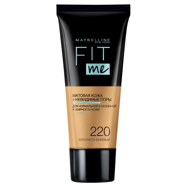Крем тональный золотисто бежевый Fit Me Maybelline/Мэйбиллин 30мл тон 220
