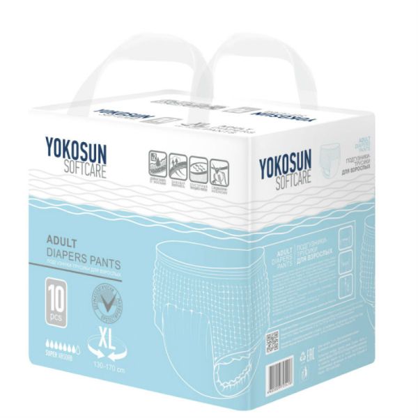 Подгузники-трусики для взрослых Softcare YokoSun 10шт р.XL фото №8