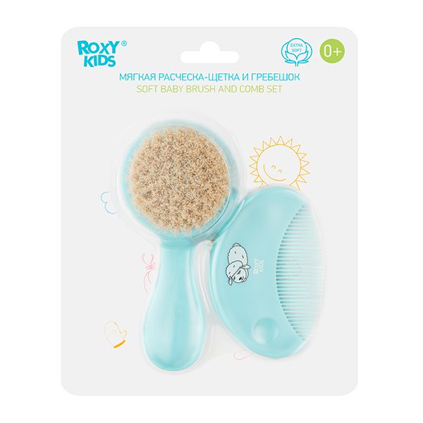 Набор Roxy-Kids/Рокси-Кидс: Расческа-щетка мягкая+Гребешок