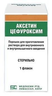 Аксетин порошок для приг. раствора для в/в и в/м введ. 750мг 100шт