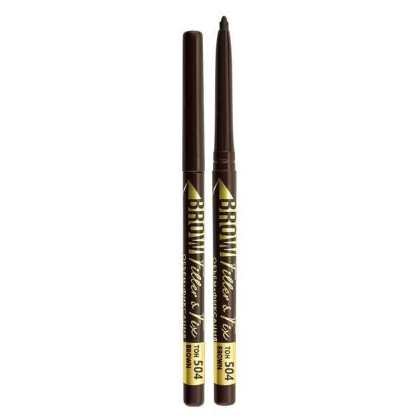 Карандаш для бровей механический тон 504 Brown Brow Filler & Fix Luxvisage 5г