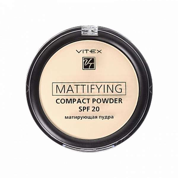 Пудра для лица тон 01 Porcelain компактная матирующая Mattifying Compact Powder Витэкс SPF 20 8г
