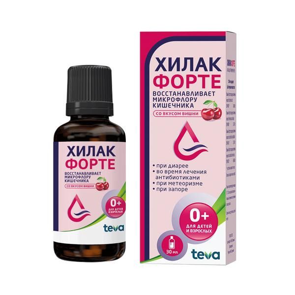 Хилак Форте вишня капли д/вн. приема фл.-кап. 30мл