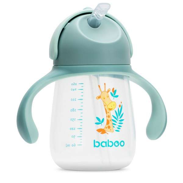 Кружка-поильник с трубочкой 260 мл. зеленая Safari 9 мес+ BABOO фото №2