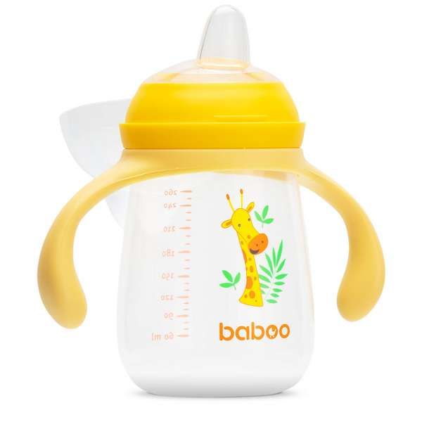 Кружка-поильник с силиконовым носиком 260 мл. жёлтая Safari 6 мес+ BABOO фото №7