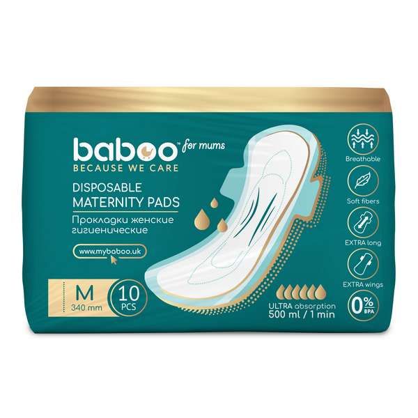Прокладки женские гигиенические 10шт, р. М BABOO