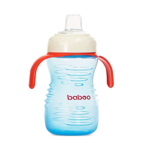 Поильник с силиконовым носиком 260 мл. голубой 6 мес+ BABOO фото №4
