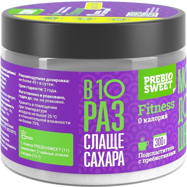 Подсластитель Фитнес банка Prebiosweet/Пребиосвит 300г фото №3