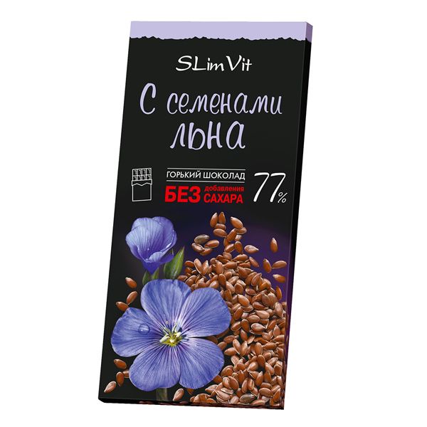 Шоколад горький с семенами льна Лакомства для здоровья 60г