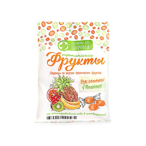 Карамель леденцовая без сахара на изомальте со вкусом мультифрукта Лакомства для здоровья 50г