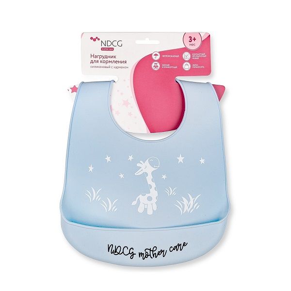 Слюнявчик нагрудник для кормления силиконовый Mother Care голубой NDCG фото №3