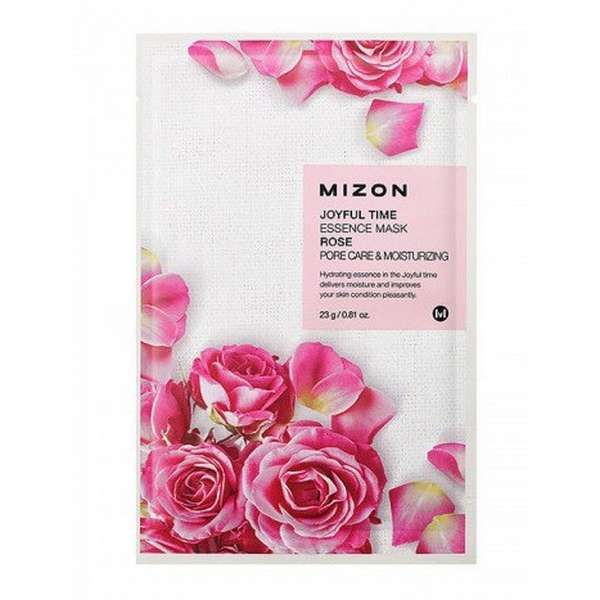 Маска для лица тканевая с экстрактом лепестков розы Joyful time essence mask rose Mizon/Мизон 23г