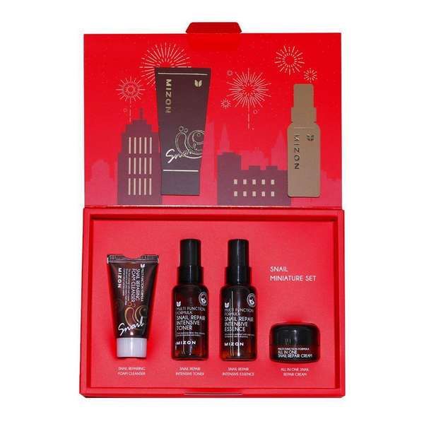 Набор миниатюр Mizon/Мизон: Snail miniature special edition set of four 30мл+50мл+50мл+15г