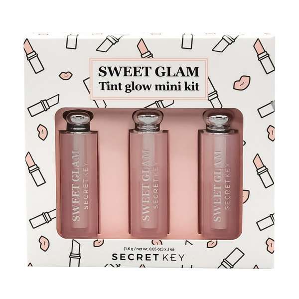 Набор Sweet glam tint glow mini kit secret Key: Тинт розовый+Тинт ягодный+Тинт апельсиновый 1,6г