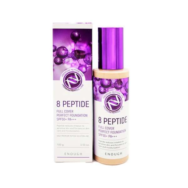 Тональный крем с пептидами 8 peptide Full Cover Perfect Foundation spf50+ pa+++ Тон 13 Enough 100г