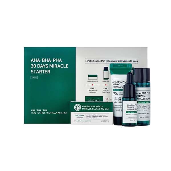 Набор Some By Mi: Тонер+Сыворотка+Крем+Мыло для лица Aha bha pha 30 days miracle starter 90г