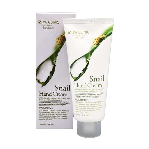Крем для рук увлажняющий с муцином улитки Moisturizing snail hand cream 3W Clinic 100мл