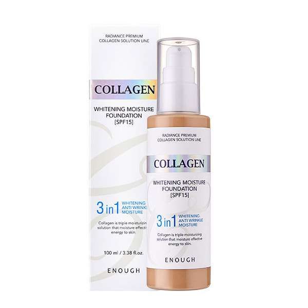 Крем для лица тональный осветляющий Collagen 3in1 spf15 Тон 13 Enough 100мл