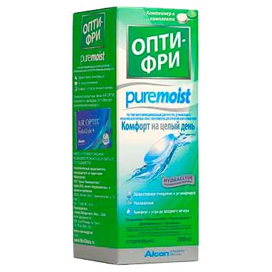 Раствор+контейнер для ухода за контактными линзами PureMoist Опти-Фри 300мл фото №3