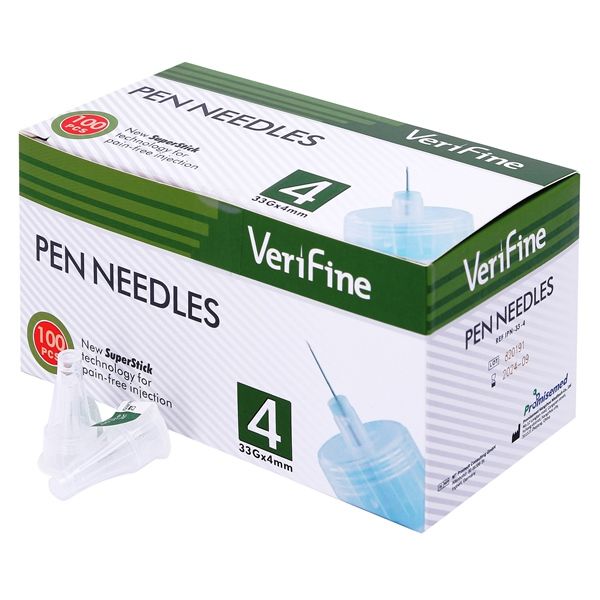 Иглы для инсулиновых шприц-ручек 33G Verifine 0,2х4мм фото №2
