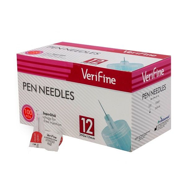 Иглы для инсулиновых шприц-ручек 29G Verifine 0,33х12мм