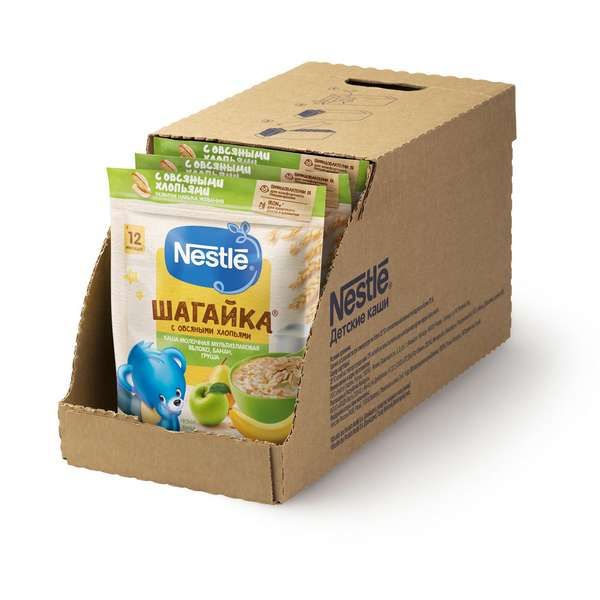 Каша мультизлаковая яблоко, банан и груша Шагайка Nestle/Нестле дой-пак 200г фото №9
