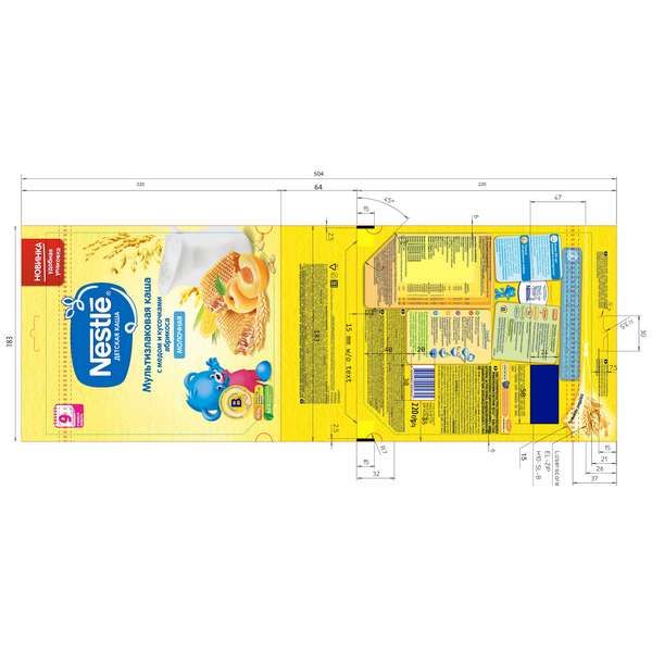 Каша сухая молочная мультизлаковая мед и абрикос Nestle/Нестле дой-пак 220г фото №7