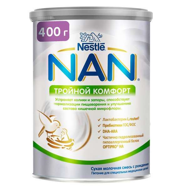 Смесь сухая молочная Nan/Нан Тройной Комфорт 400г фото №15