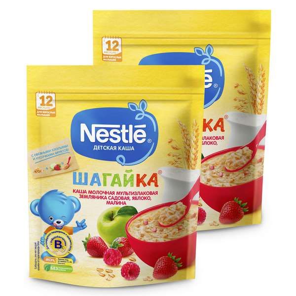 Каша мультизлаковая земляника и яблоко Малина Шагайка Nestle/Нестле дой-пак 200г фото №4