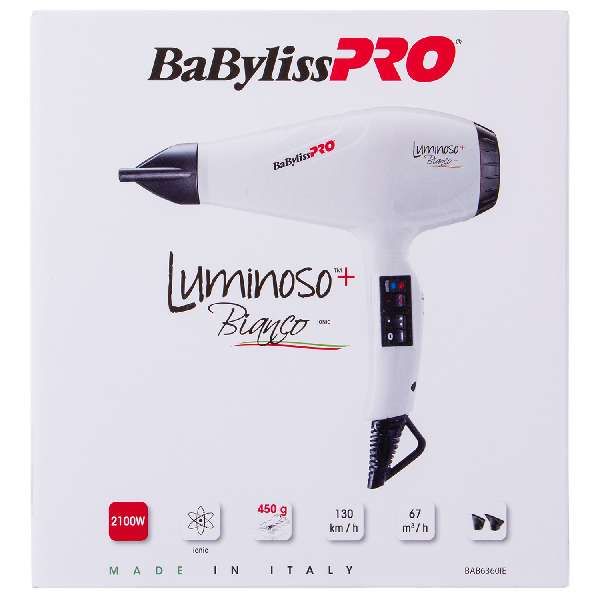 Фен c 2 насадками белый Luminoso+ Pro Babyliss/Бэбилис фото №4