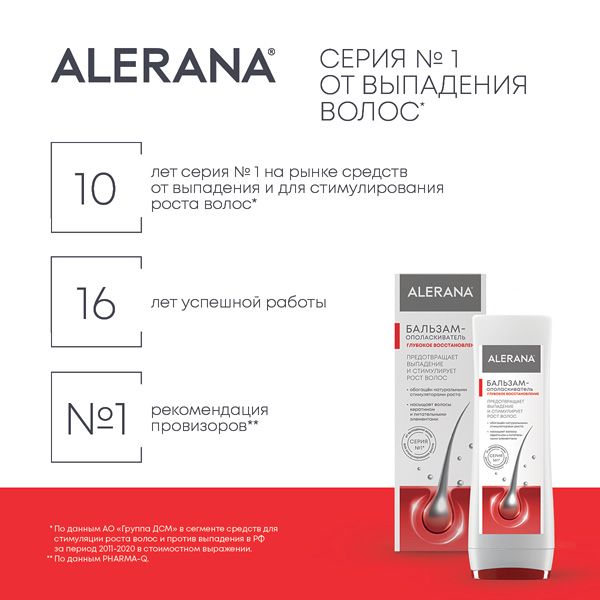 Бальзам-ополаскиватель Глубокое восстановление Alerana/Алерана 200мл фото №6