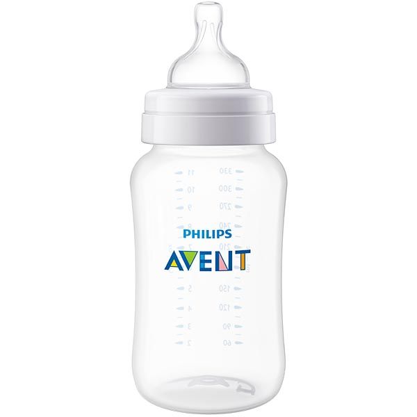 Бутылочка с широким горлышком и силиконовой соской средний поток с 3 мес. Anti-colic Philips Avent 330мл (SCF816/17) фото №6