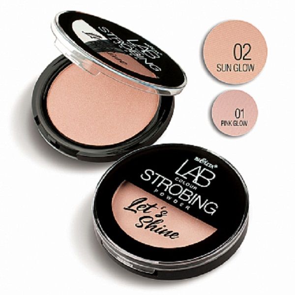 Пудра-стробинг тон 02 sun glow Let`s Shine LAB colour Белита 10г