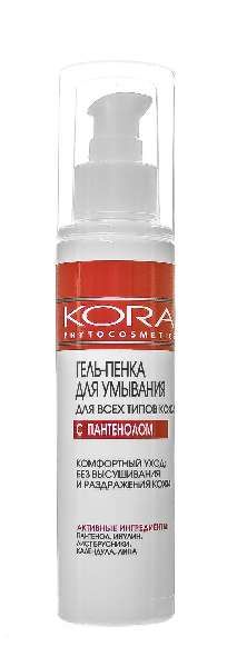 Гель-пенка для умывания для всех типов кожи с пантенолом Кора 150мл