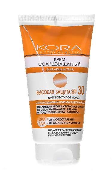Крем солнцезащитный для лица и тела SPF30 Кора 150мл
