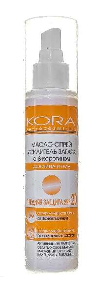 Масло-спрей усилитель загара Кора SPF 20 150мл фото №2