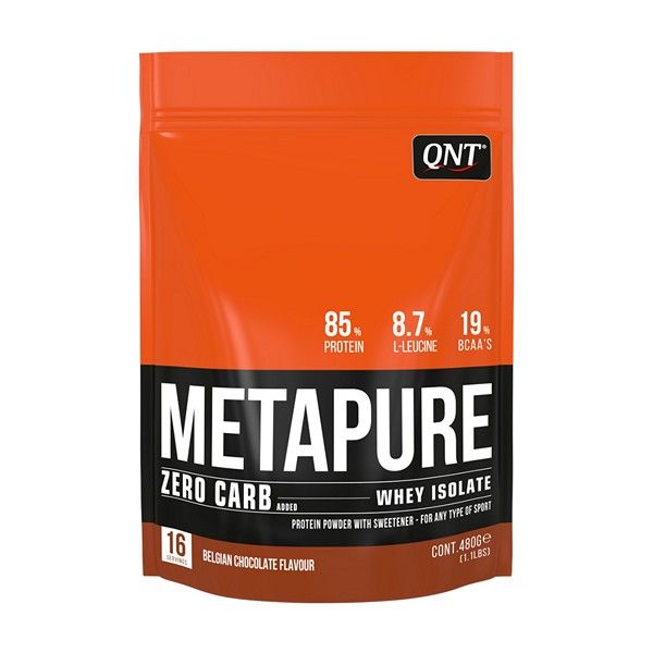 Протеин Изолят сывороточного белка Metapure Zero Carb (Метапьюр Вэй Изолят Зеро Карб) Бельгийский шоколад QNT 480г
