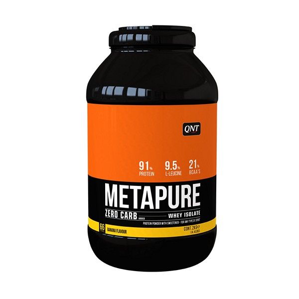 Протеин Изолят сывороточного белка Metapure Zero Carb (Метапьюр Вэй Изолят Зеро Карб) Банан QNT 2кг 