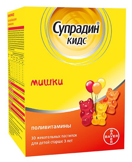 Супрадин Кидс Мишки пастилки жевательные 4г 30шт Супрадин Кидс Мишки пастилки жевательные 4г 30шт