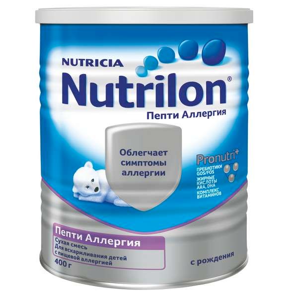 Смесь сухая с пребиотиками детская Пепти Аллергия Нутрилон/Nutrilon 400г фото №2