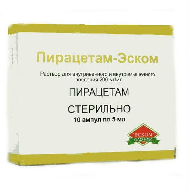 Пирацетам-Эском раствор для в/м и в/в введ. 200мг/мл 5мл 10шт
